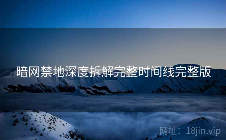 暗网禁地深度拆解完整时间线完整版  第2张