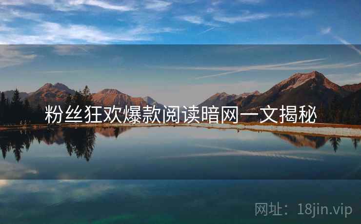 粉丝狂欢爆款阅读暗网一文揭秘