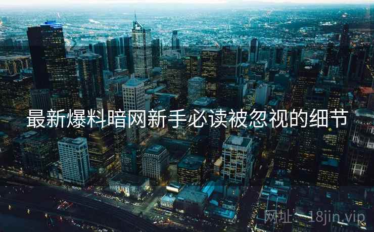 最新爆料暗网新手必读被忽视的细节