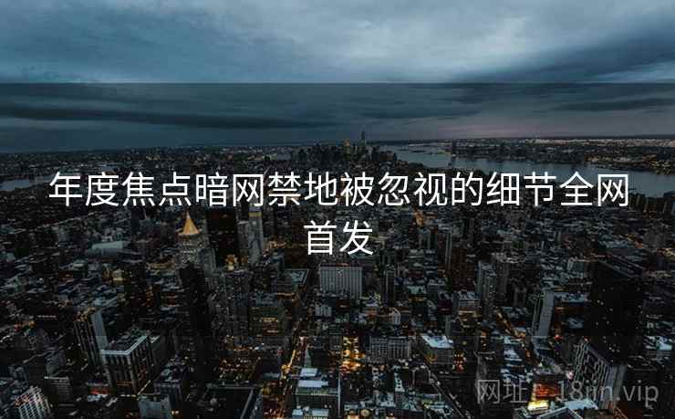 年度焦点暗网禁地被忽视的细节全网首发