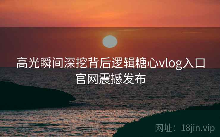 高光瞬间深挖背后逻辑糖心vlog入口官网震撼发布