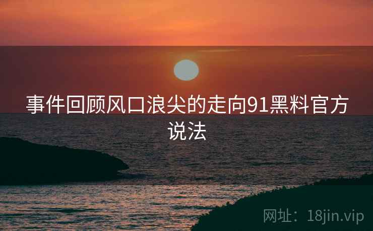 事件回顾风口浪尖的走向91黑料官方说法