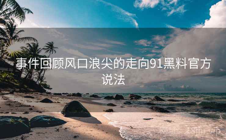 事件回顾风口浪尖的走向91黑料官方说法